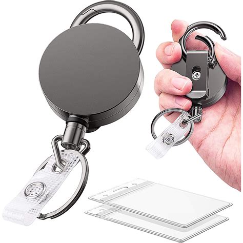 badge holder retractable|retractable badge holder heavy duty.